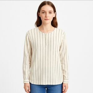 🎉Old Navy Cream Striped Bohemian Plus Size Blouse XXL